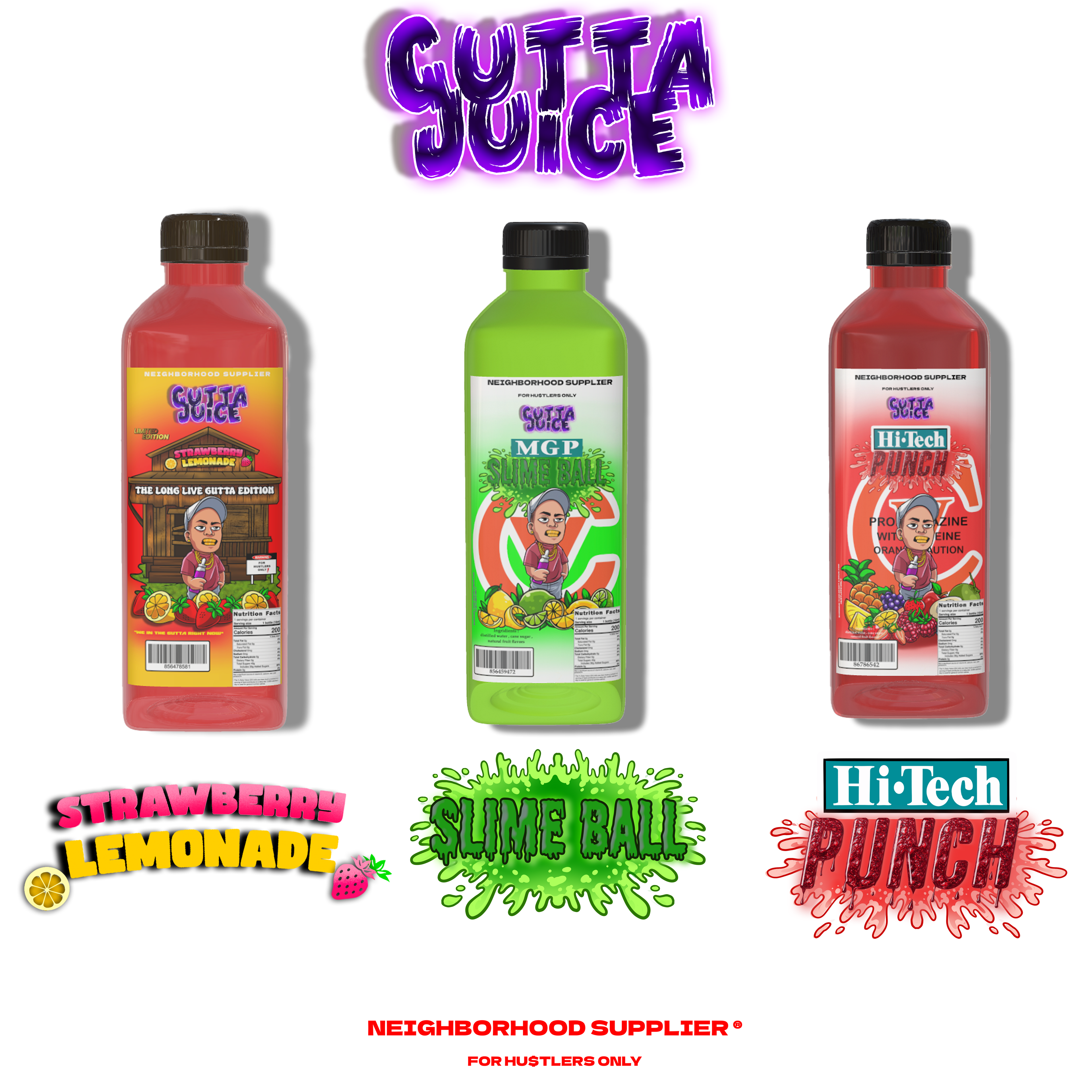 neighborhood supplier gutta juice flavors strawberry lemonade slime ball hi tech punch