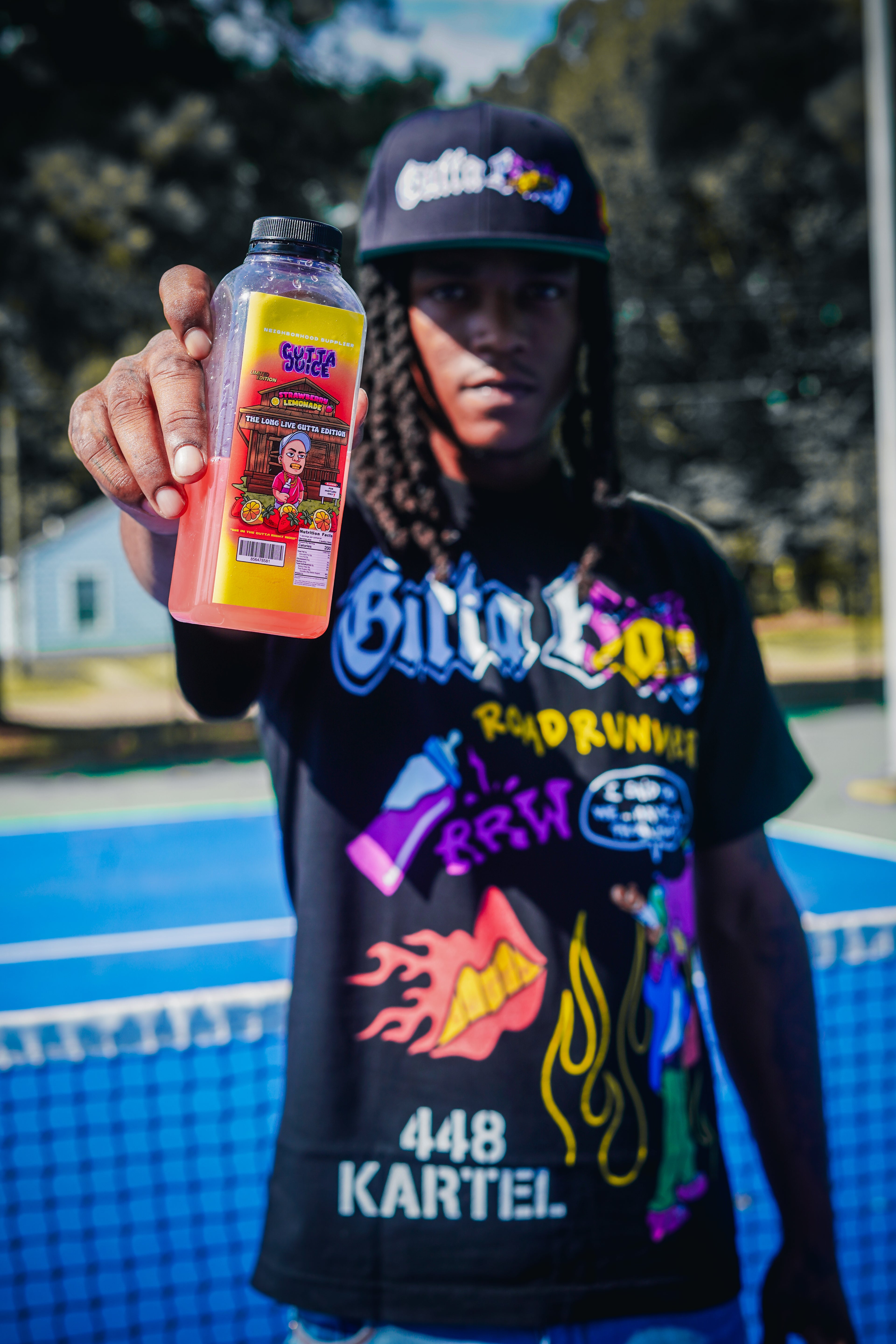 gutta  juice strawberry lemonade gutta baby x rrw collab tee and hat