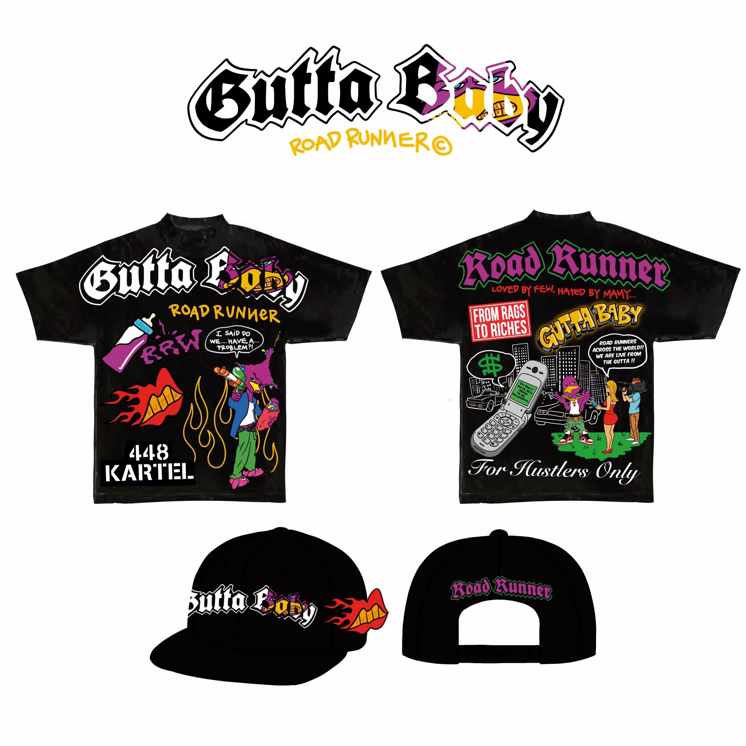 neighborhood supplier gutta baby x rrw road runner world collab streetwear tee